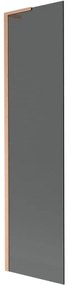 Mexen Next L, 1-krídlová vaňová zástena 50 x 150 cm, 6mm šedé sklo, medený profil, 895-050-000-03-40-65