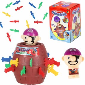 KIK Šialená pirátska rodinná arkádová hra Mad Pirate - Pirátsky sud s pirátom a 16 mečmi