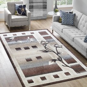 Kvalitný koberec do obývačky s motívom kvetov Šírka: 120 cm | Dĺžka: 170 cm