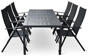 Noela Záhradný jedálenský set Viking XL 190cm + 6x kovová stolička Pia