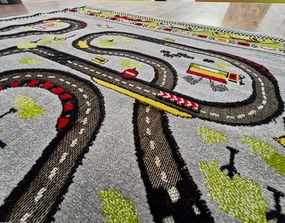 HU Viacfarebný detský koberec Kids závodná dráha Rozmer: 60x100 cm