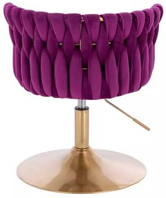 LuxuryForm DESIGN Stolička LYON VELUR na zlatom tanieri - fuchsia