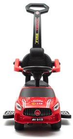 Detské odrážadlo so zvukom a vodiacou tyčou Baby Mix POŽIARNICI červené