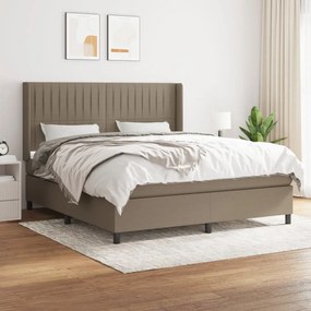 Posteľný rám boxspring s matracom sivohned 180x200 cm látka 3131613