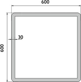 Nimco LED zrkadlo 600x600 - ZP 19066