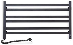 Kúpeľňový rebríkový radiátor s termostatom AVANGARD 316W/230V 50,6 cm IP44 čierny ľavý