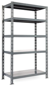 Policový regál 1+1 ZADARMO, 1800x1200x400 mm, 5 políc, nosnosť police 300 kg, základná
