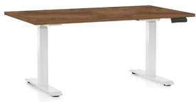 Výškovo nastaviteľný stôl OfficeTech C, 120 x 80 cm, biela podnož, dub silverjack
