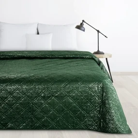 Dekorstudio Zamatový prehoz na posteľ LUIZ s lesklým vzorom - tmavozelený Rozmer prehozu (šírka x dĺžka): 170x210cm