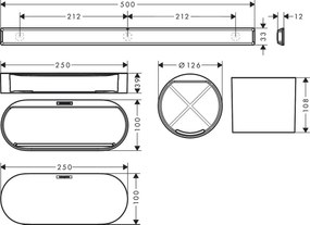 Hansgrohe WallStoris, sada do kúpeľne, čierna matná, HAN-27968670