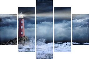 Obraz - Maják na útese (150x105 cm)
