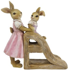 Veľkonočné dekorácie králikov u šmykľavky - 14 * 6 * 15 cm