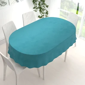 Biante Veľký zamatový oválny obrus Velvet Premium SVP-035 Tyrkysovo modrý 160x220 cm