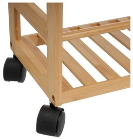 Bambusový pojazdný regál v prírodnej farbe 44x75 cm – Casa Selección