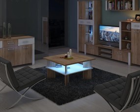 Konferenčný stolík Velvet 1 (sonoma svetlá + lesk biely). Vlastná spoľahlivá doprava až k Vám domov. 780030