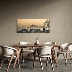 Obraz - Mesto pod hmlou (120x50 cm)