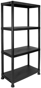 Dílenský plastový regál se 4 policemi IRVING černý