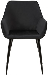 Jedálenská stolička Vessa - zamat - čierna