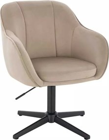 LuxuryForm DESIGN Stolička AVOLA VELUR na čiernom kríži - latte