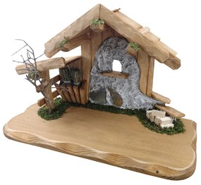 AMADEA Drevený betlehem BEZ FIGUREK 38 cm, český výrobok