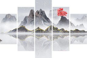 Obraz - Hory v hmle (150x105 cm)