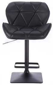 LuxuryForm Barová stolička MILANO na čiernej hranatej podstave - čierna