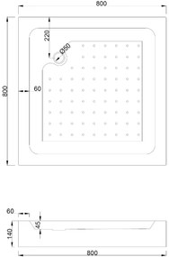 Mexen Rio, štvorcový sprchovací kút s posuvnými dverami 80(dvere) x 80(dvere) x 190 cm, 6mm sklo námraza, chrómový profil + biela sprchová vanička RIO, 860-080-080-01-30-4510