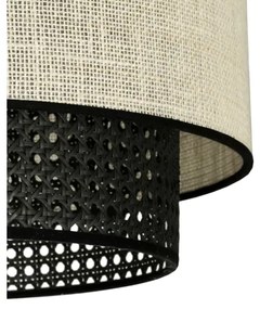 Duolla - Prisadený luster RATTAN YUTE 1xE27/15W/230V pr. 45 cm krémová/čierna
