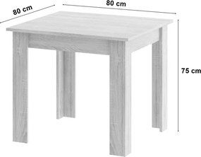 Jedálenský stôl ARTISAN naturálny / čierny, so štyrmi stoličkami WAT čierne