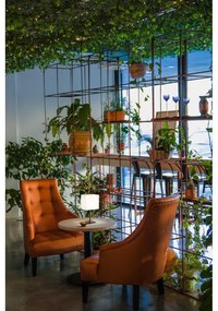 Čierno-biela stolová lampa s textilným tienidlom (výška 30 cm) Lela – Fischer &amp; Honsel