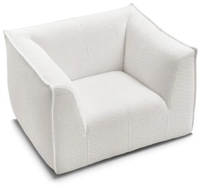 Biele kreslo z textílie buklé Giorgia – Bobochic Paris