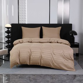 Hotelové obliečky z mikrovlákna JASMINE béžové - prúžok 2 cm, hotelové obálkové zapínanie Rozmer obliečky: 70 x 90 cm | 140 x 200 cm