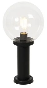 Vonkajšia stojaca lampa čierna s plastovou guľou 50 cm IP44 - Sfera
