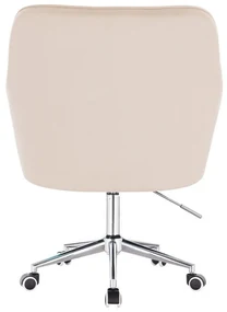LuxuryForm DESIGN Kreslo AMALFI VELUR na striebornej podstave s kolieskami - krémové