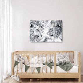 Obraz - Kreslené levie hlavy (90x60 cm)