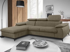 Rohová sedacia súprava Scala, hnedá látka, ľavý roh