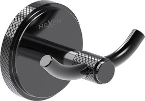 Mexen Gravo, nástenný dvojitý háčik na uteráky, čierna, 70A93012-73