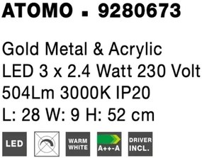 LED stolová lampa Atomo 28 zlaté