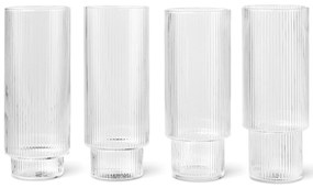 Ferm Living Pohár Ripple Long 300 ml – set 4 ks