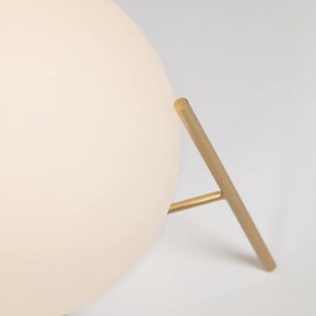 Stolová lampa so skleneným tienidlom v bielo-zlatej farbe (výška 22 cm) Seina - Kave Home