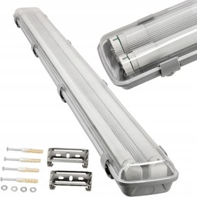 BERGE Hermetické svietidlo 120cm + 2x LED trubica neutrálna biela