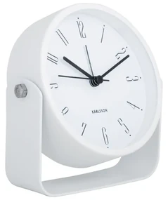 Dizajnový budík Karlsson 5989WH biely, priemer 12cm