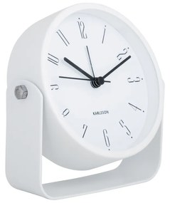 Dizajnový budík Karlsson 5989WH biely, priemer 12cm