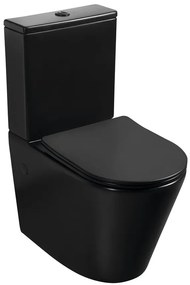 Sapho, PACO RIMLESS WC kombi, spodný/zadný odpad, čierna, PC1012WRB