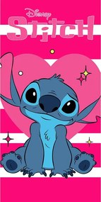 TipTrade Bavlnená froté osuška 70x140 cm - Lilo a Stitch "Láska hory prenáša"