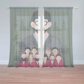 Sablio Záclony Money heist Profesor a jeho tím Zelená: 2ks 150x250cm