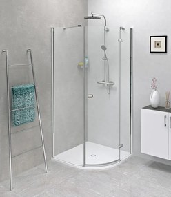 Polysan Polysan, FLEXIA sprchová vanička z liateho mramoru štvrťkruh, s možnosťou úpravy rozmeru, 80x80x2,5cm, R550, 91171