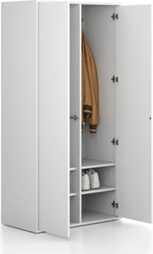 Šatníková skriňa FRAME, 2 oddiely, 872 x 450 x 1735 mm, PUSH-lock, biela