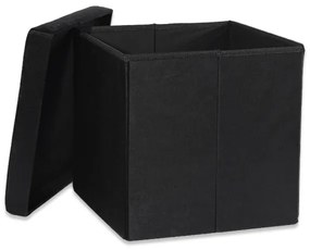 Skladacia taburetka L zamatová, čierna