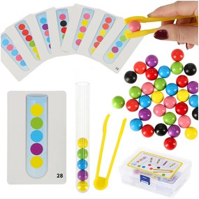 KIK Montessori vzdelávacie puzzle – farebné guličky, 66 dielov